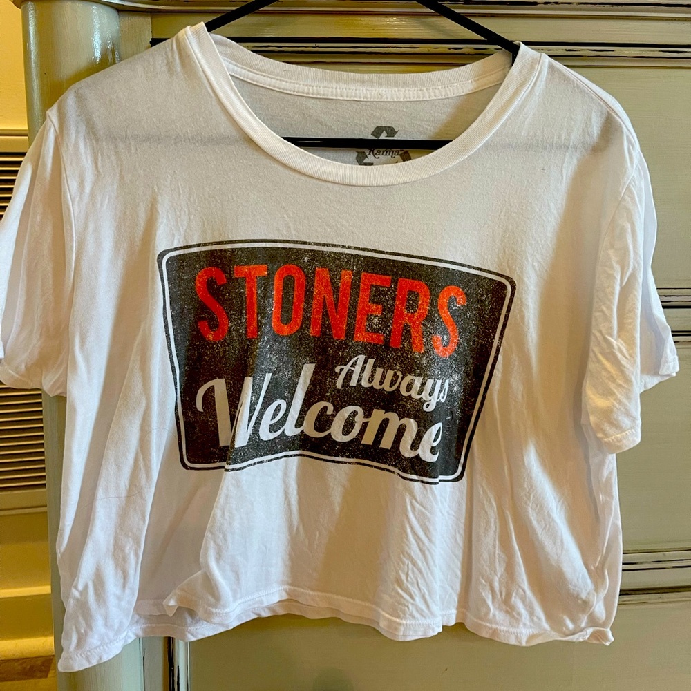 East & Up “Stoners Always Welcome” Crop Top